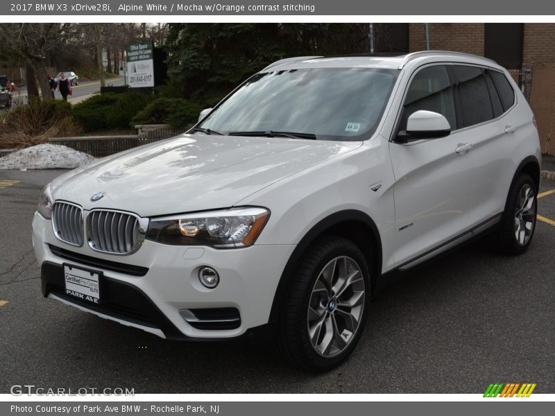 Alpine White / Mocha w/Orange contrast stitching 2017 BMW X3 xDrive28i
