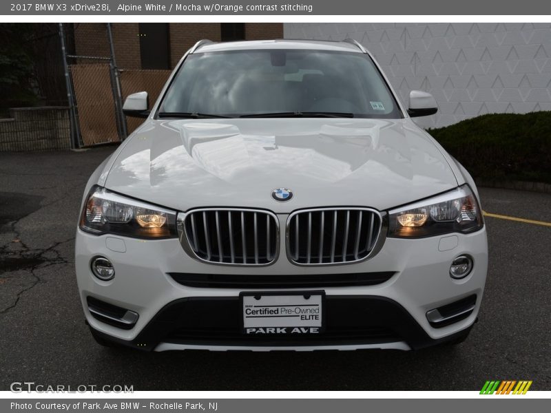 Alpine White / Mocha w/Orange contrast stitching 2017 BMW X3 xDrive28i
