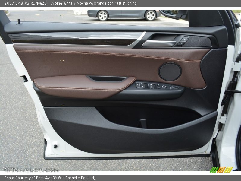 Alpine White / Mocha w/Orange contrast stitching 2017 BMW X3 xDrive28i