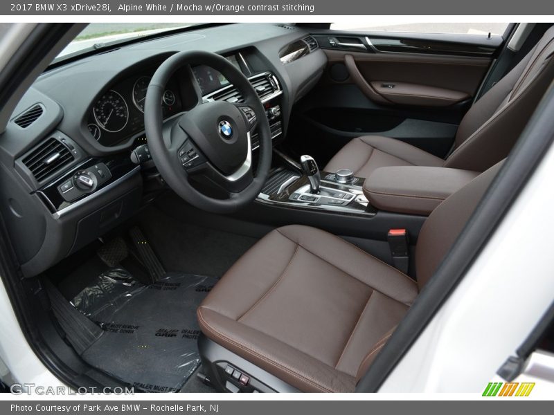 Alpine White / Mocha w/Orange contrast stitching 2017 BMW X3 xDrive28i