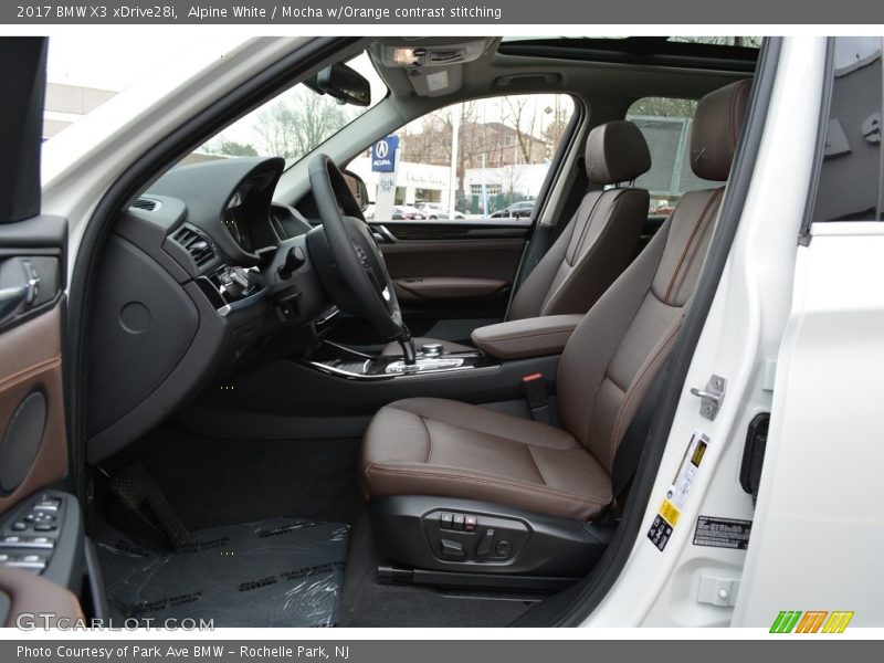 Alpine White / Mocha w/Orange contrast stitching 2017 BMW X3 xDrive28i