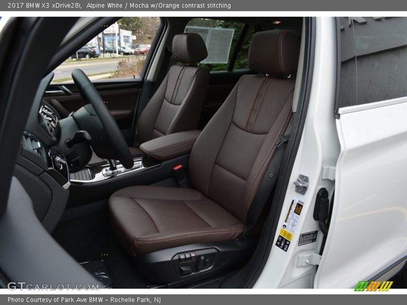 Alpine White / Mocha w/Orange contrast stitching 2017 BMW X3 xDrive28i