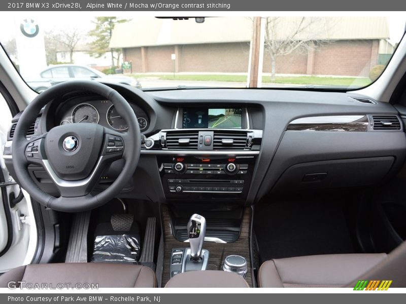 Alpine White / Mocha w/Orange contrast stitching 2017 BMW X3 xDrive28i