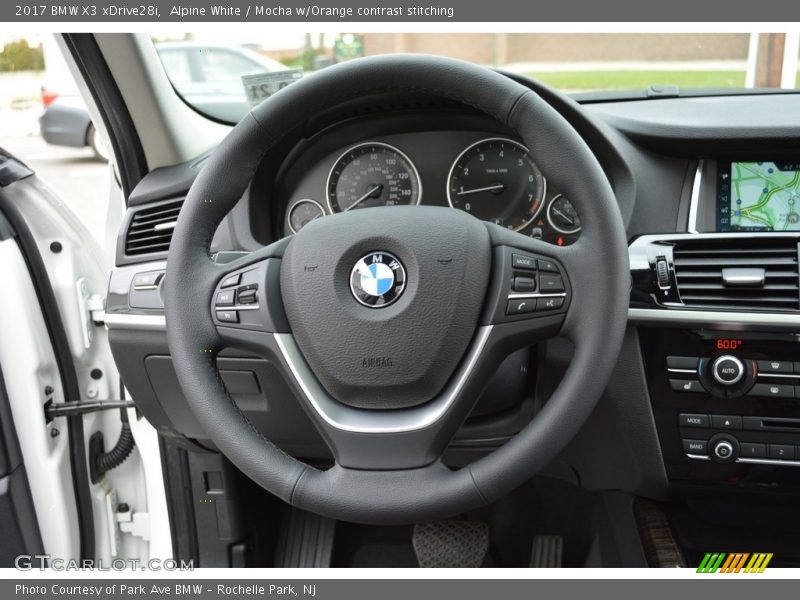 Alpine White / Mocha w/Orange contrast stitching 2017 BMW X3 xDrive28i