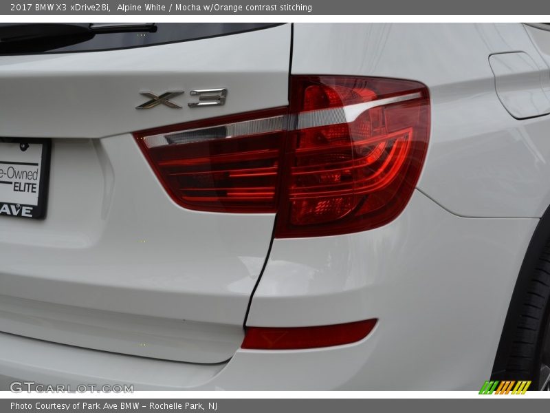 Alpine White / Mocha w/Orange contrast stitching 2017 BMW X3 xDrive28i