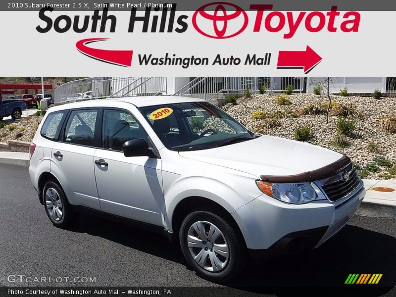Satin White Pearl / Platinum 2010 Subaru Forester 2.5 X