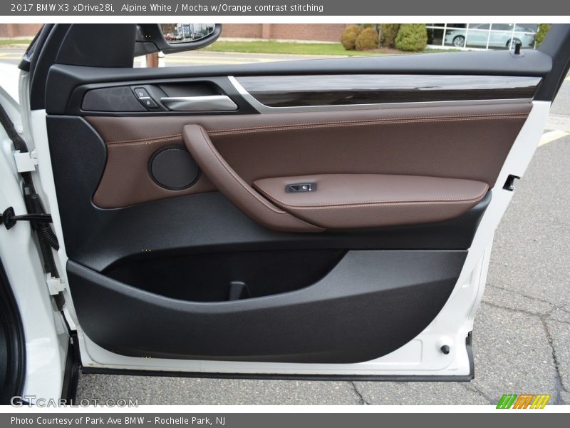 Alpine White / Mocha w/Orange contrast stitching 2017 BMW X3 xDrive28i