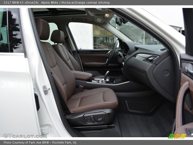 Alpine White / Mocha w/Orange contrast stitching 2017 BMW X3 xDrive28i