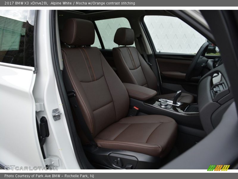 Alpine White / Mocha w/Orange contrast stitching 2017 BMW X3 xDrive28i