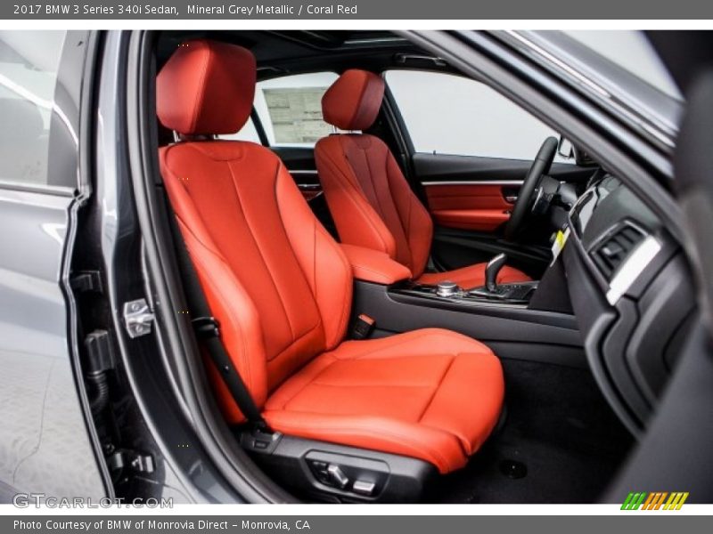 Mineral Grey Metallic / Coral Red 2017 BMW 3 Series 340i Sedan