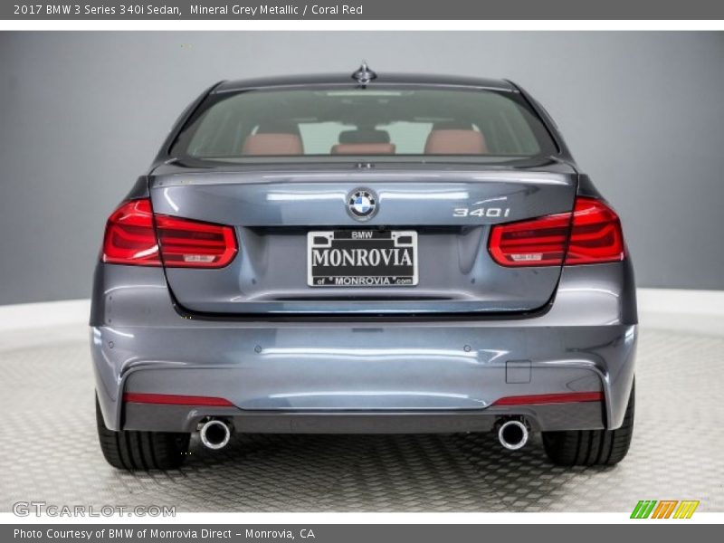 Mineral Grey Metallic / Coral Red 2017 BMW 3 Series 340i Sedan