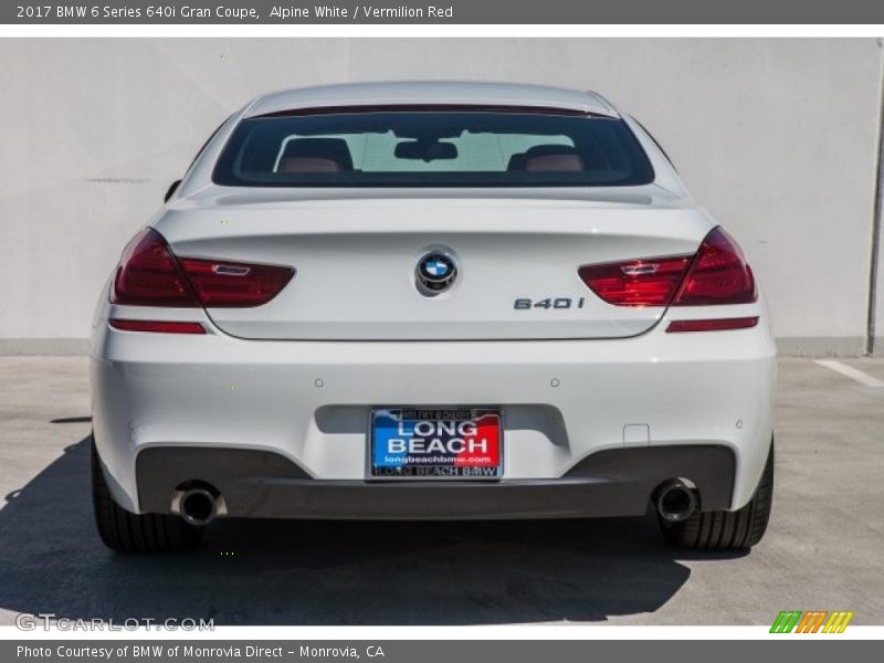 Alpine White / Vermilion Red 2017 BMW 6 Series 640i Gran Coupe