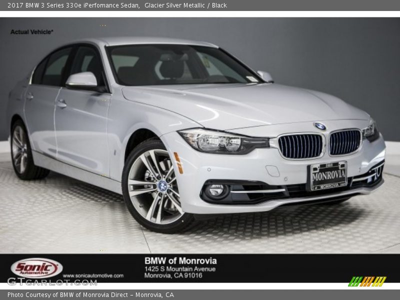 Glacier Silver Metallic / Black 2017 BMW 3 Series 330e iPerfomance Sedan