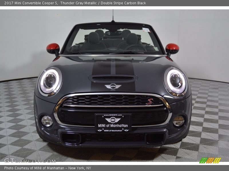 Thunder Gray Metallic / Double Stripe Carbon Black 2017 Mini Convertible Cooper S