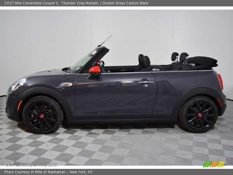 Thunder Gray Metallic / Double Stripe Carbon Black 2017 Mini Convertible Cooper S