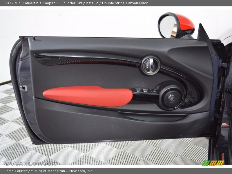 Thunder Gray Metallic / Double Stripe Carbon Black 2017 Mini Convertible Cooper S