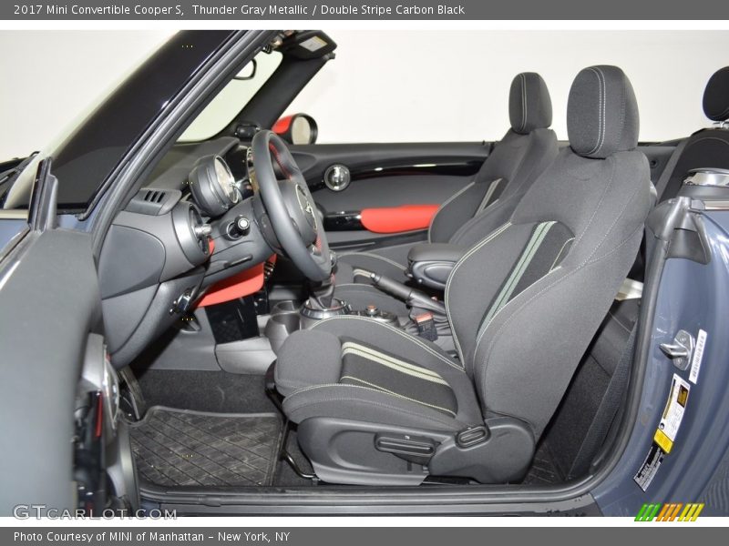 Thunder Gray Metallic / Double Stripe Carbon Black 2017 Mini Convertible Cooper S