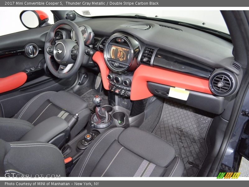 Thunder Gray Metallic / Double Stripe Carbon Black 2017 Mini Convertible Cooper S