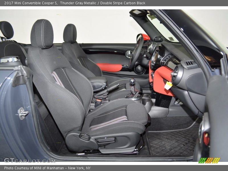 Thunder Gray Metallic / Double Stripe Carbon Black 2017 Mini Convertible Cooper S