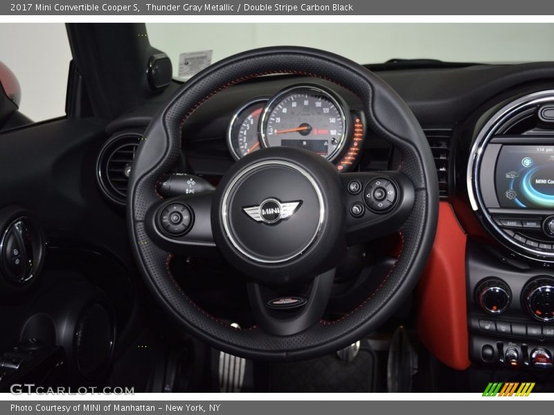 Thunder Gray Metallic / Double Stripe Carbon Black 2017 Mini Convertible Cooper S