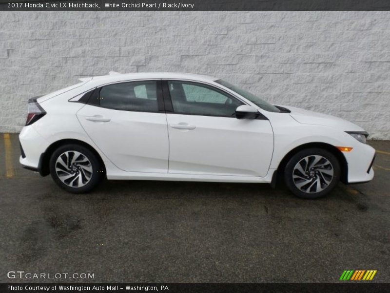 White Orchid Pearl / Black/Ivory 2017 Honda Civic LX Hatchback