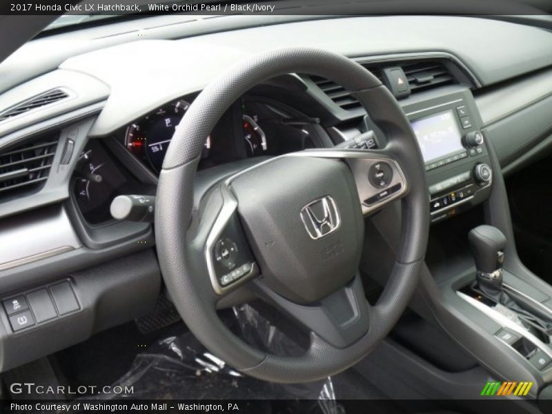 White Orchid Pearl / Black/Ivory 2017 Honda Civic LX Hatchback