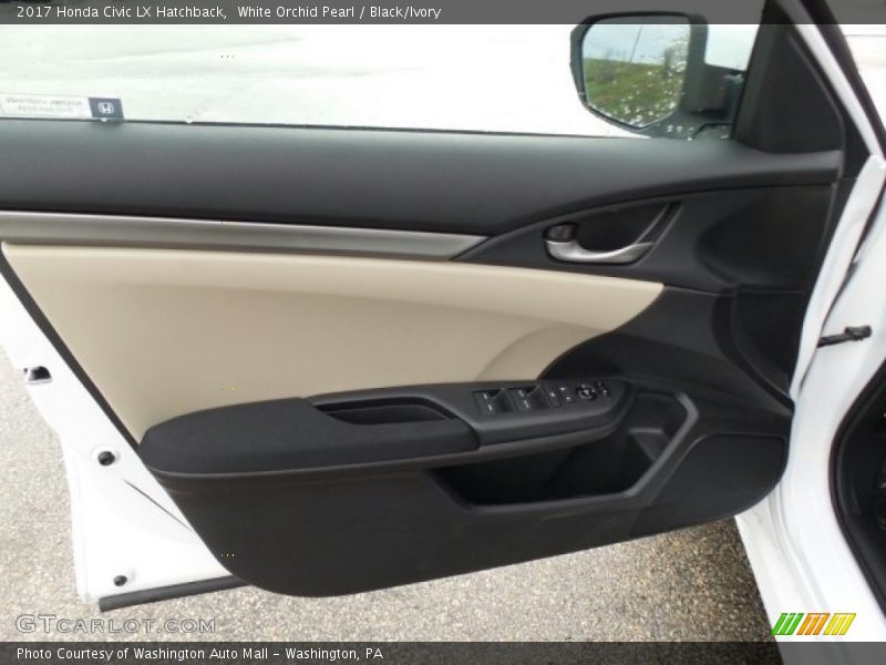 White Orchid Pearl / Black/Ivory 2017 Honda Civic LX Hatchback