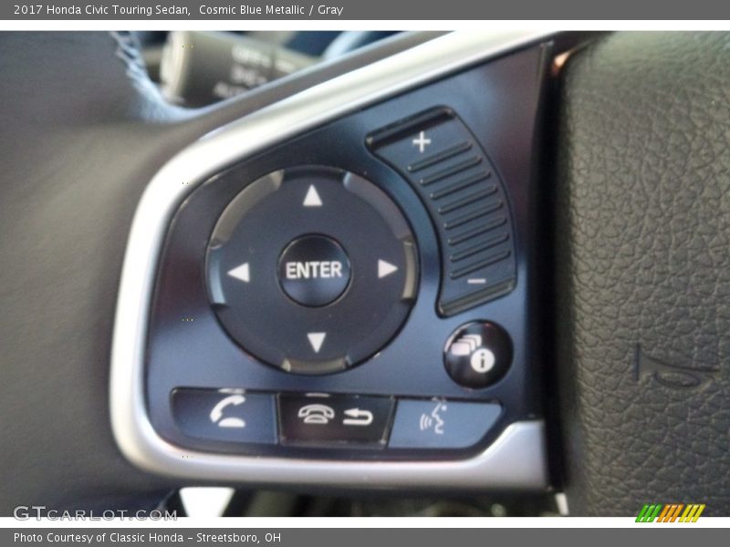 Cosmic Blue Metallic / Gray 2017 Honda Civic Touring Sedan