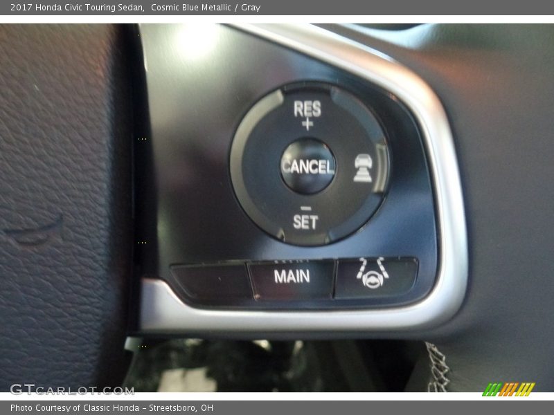 Cosmic Blue Metallic / Gray 2017 Honda Civic Touring Sedan