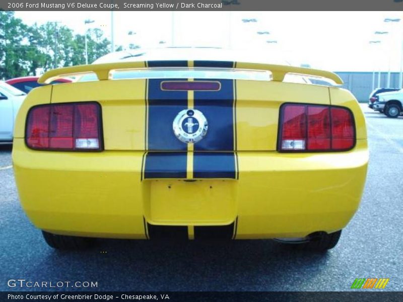Screaming Yellow / Dark Charcoal 2006 Ford Mustang V6 Deluxe Coupe