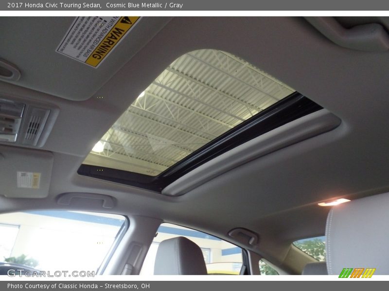 Cosmic Blue Metallic / Gray 2017 Honda Civic Touring Sedan