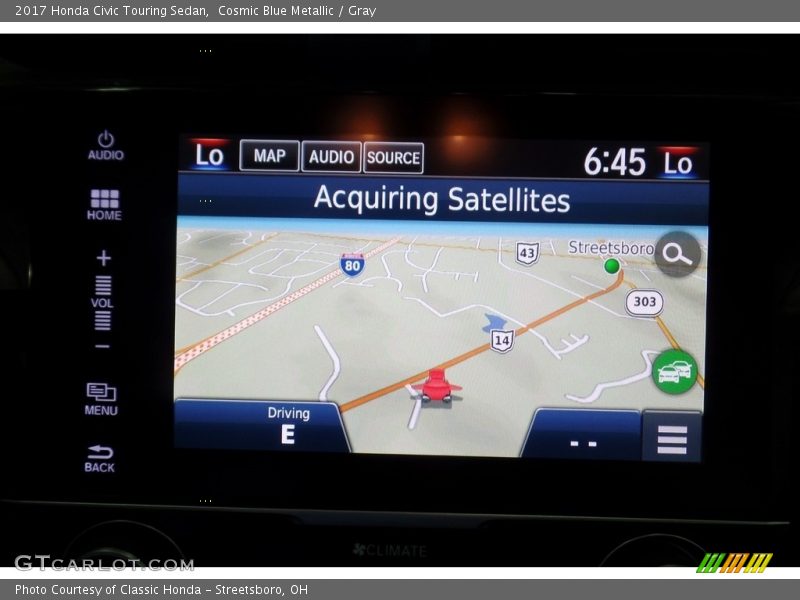 Cosmic Blue Metallic / Gray 2017 Honda Civic Touring Sedan