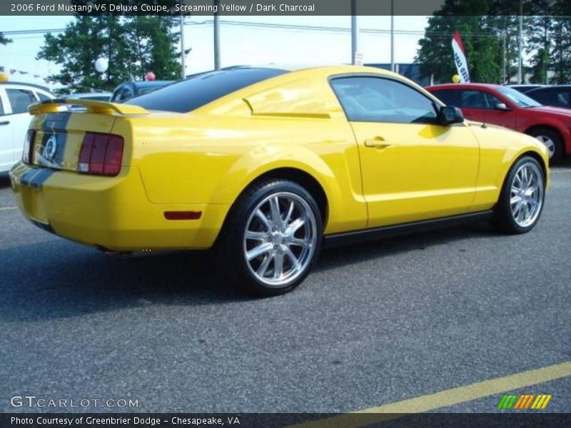 Screaming Yellow / Dark Charcoal 2006 Ford Mustang V6 Deluxe Coupe