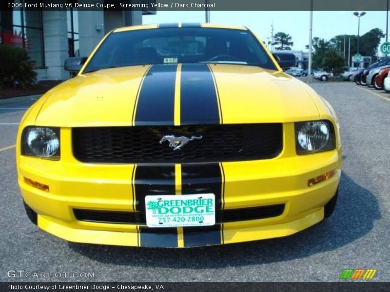 Screaming Yellow / Dark Charcoal 2006 Ford Mustang V6 Deluxe Coupe