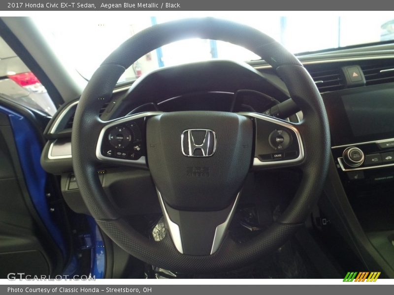 Aegean Blue Metallic / Black 2017 Honda Civic EX-T Sedan