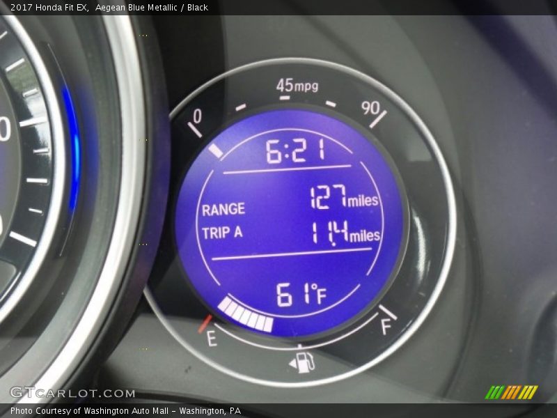 Aegean Blue Metallic / Black 2017 Honda Fit EX