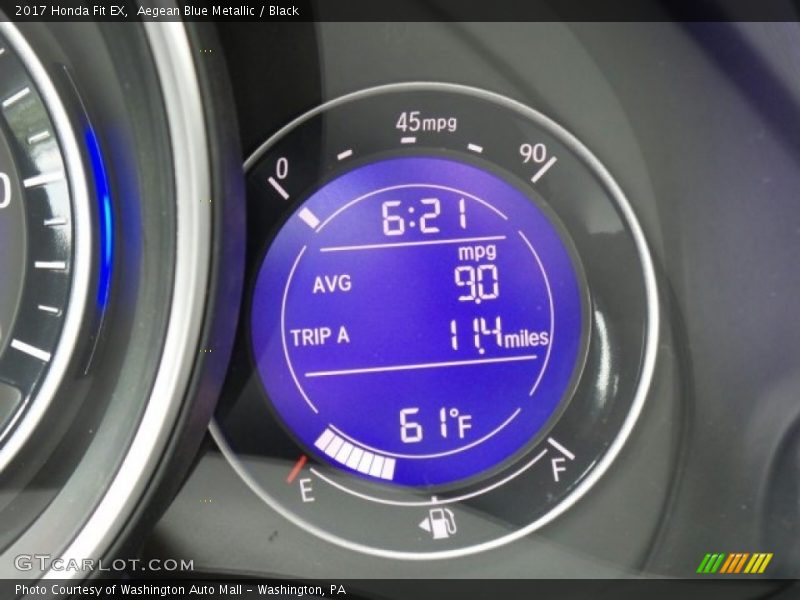Aegean Blue Metallic / Black 2017 Honda Fit EX