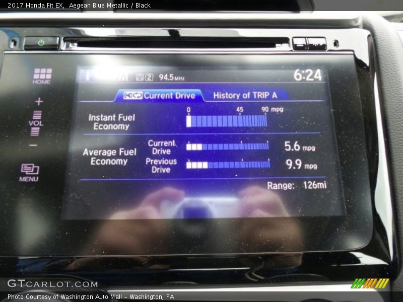 Aegean Blue Metallic / Black 2017 Honda Fit EX