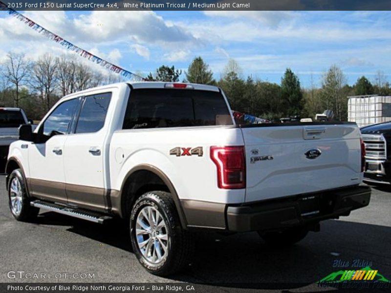 White Platinum Tricoat / Medium Light Camel 2015 Ford F150 Lariat SuperCrew 4x4