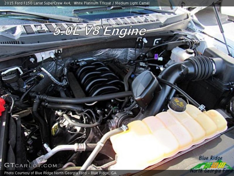 White Platinum Tricoat / Medium Light Camel 2015 Ford F150 Lariat SuperCrew 4x4