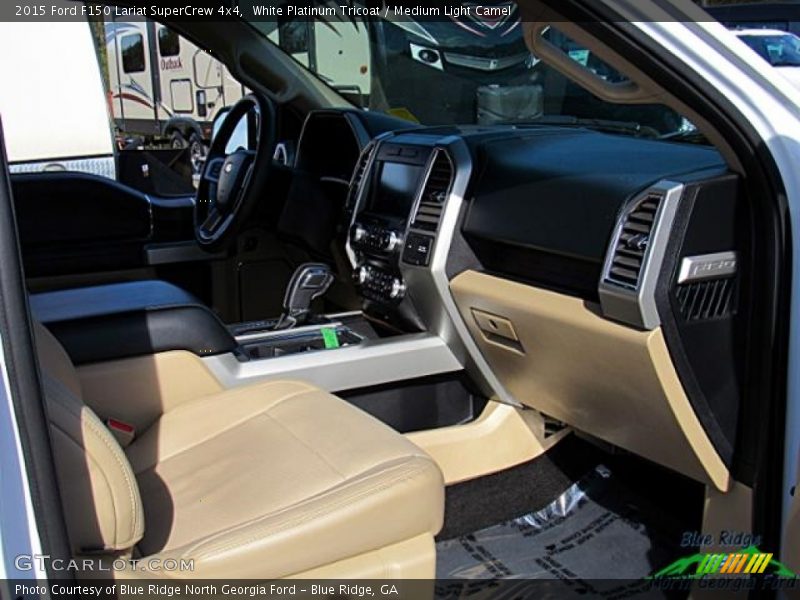 White Platinum Tricoat / Medium Light Camel 2015 Ford F150 Lariat SuperCrew 4x4