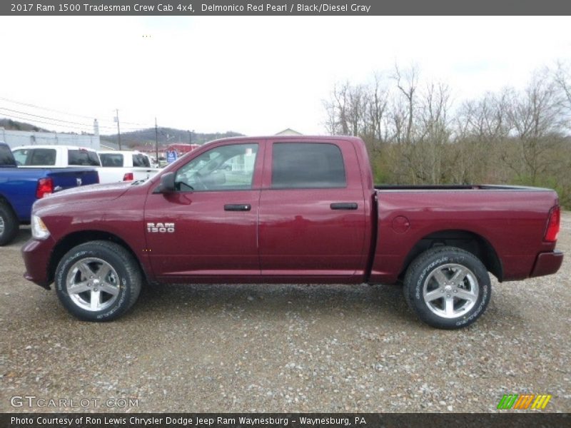 Delmonico Red Pearl / Black/Diesel Gray 2017 Ram 1500 Tradesman Crew Cab 4x4