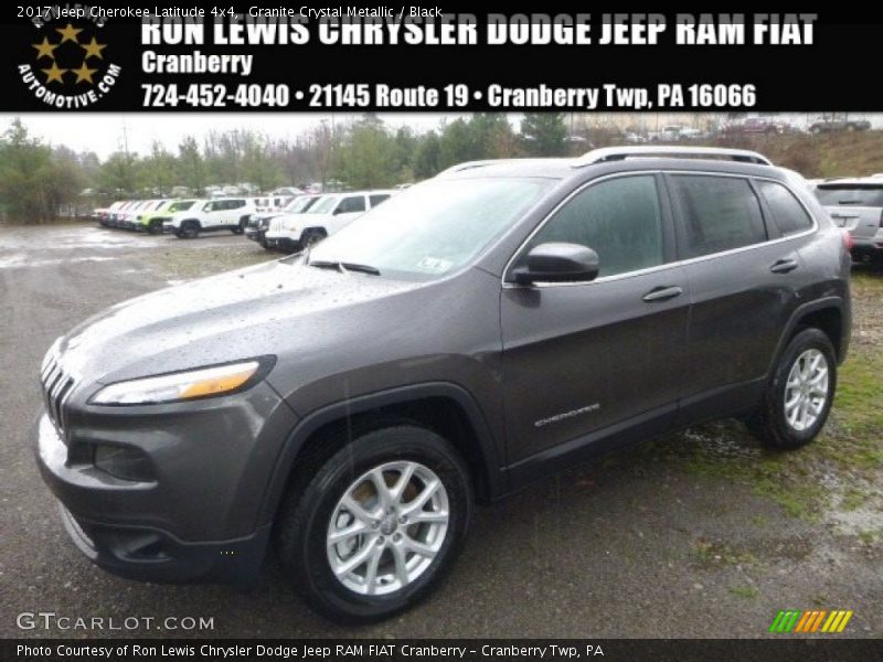 Granite Crystal Metallic / Black 2017 Jeep Cherokee Latitude 4x4