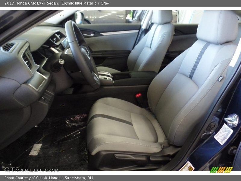 Cosmic Blue Metallic / Gray 2017 Honda Civic EX-T Sedan