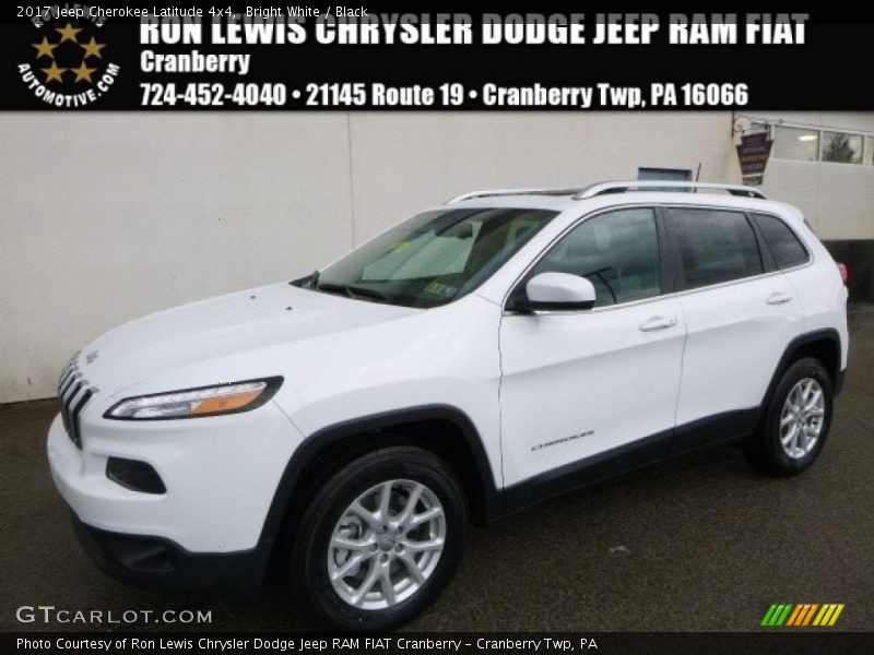 Bright White / Black 2017 Jeep Cherokee Latitude 4x4