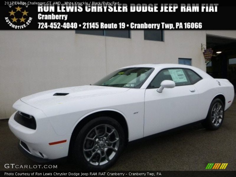 White Knuckle / Black/Ruby Red 2017 Dodge Challenger GT AWD