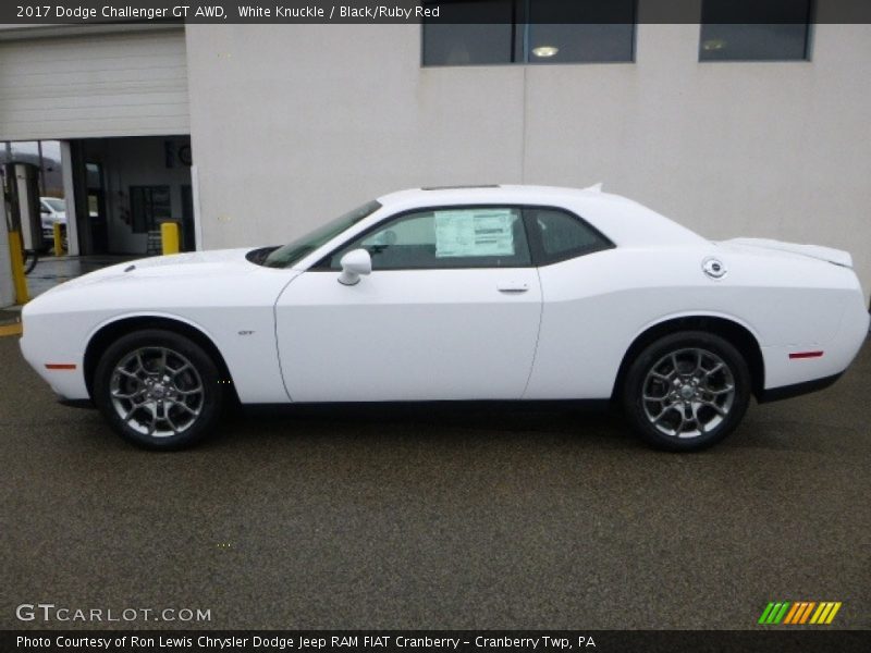 White Knuckle / Black/Ruby Red 2017 Dodge Challenger GT AWD