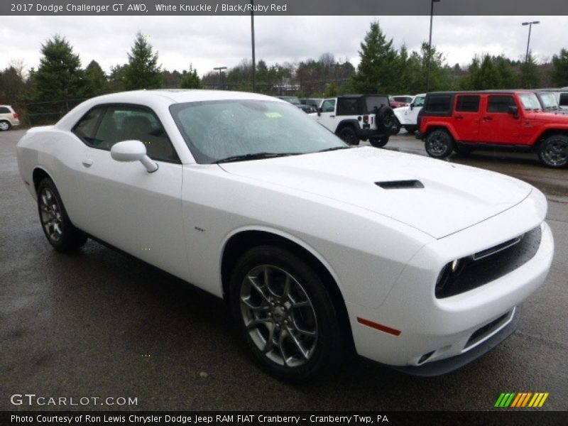 White Knuckle / Black/Ruby Red 2017 Dodge Challenger GT AWD