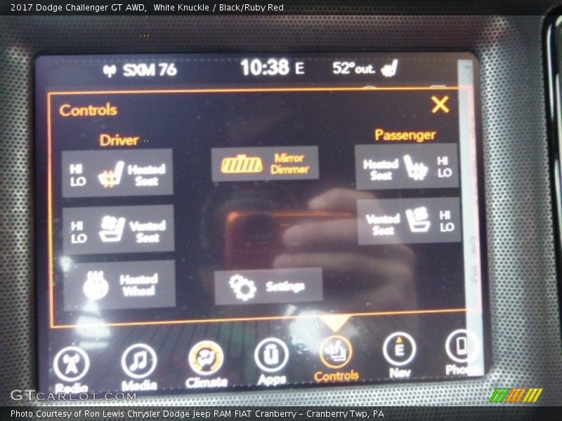 White Knuckle / Black/Ruby Red 2017 Dodge Challenger GT AWD