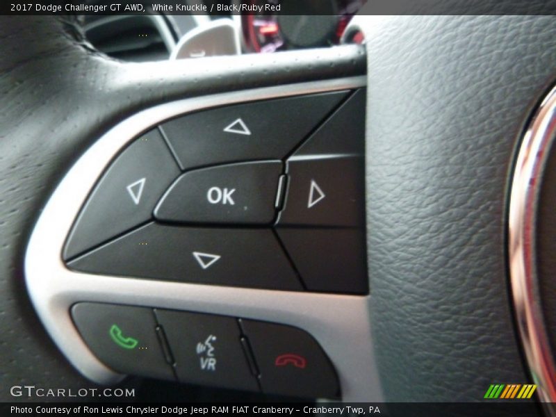 White Knuckle / Black/Ruby Red 2017 Dodge Challenger GT AWD